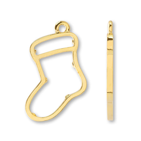 レジンフレーム クリスマス くつした ゴールド