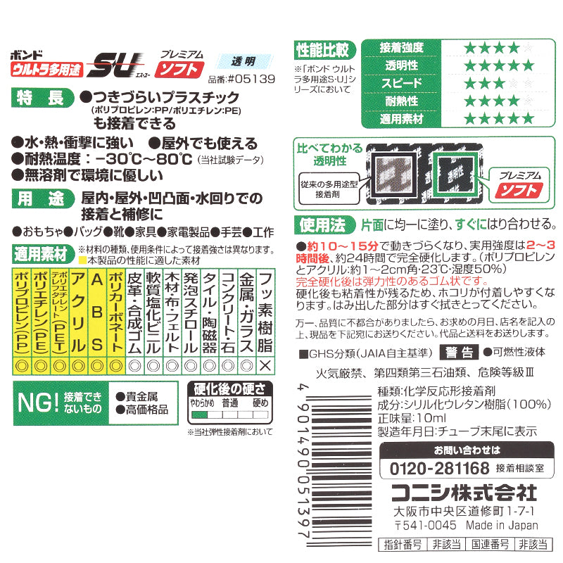コニシボンドウルトラ多用途SUクリヤー プレミアム ソフト