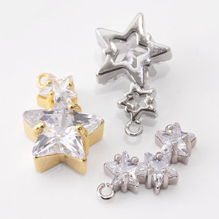 Cham Kubic, Zilconia, no-Star Three, Gold.