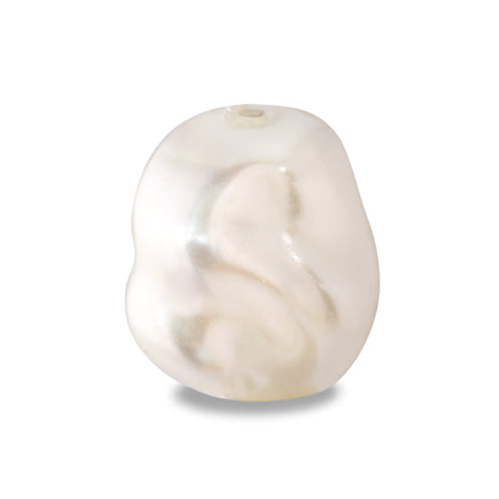 Resin pearl baroque beans 1 cream