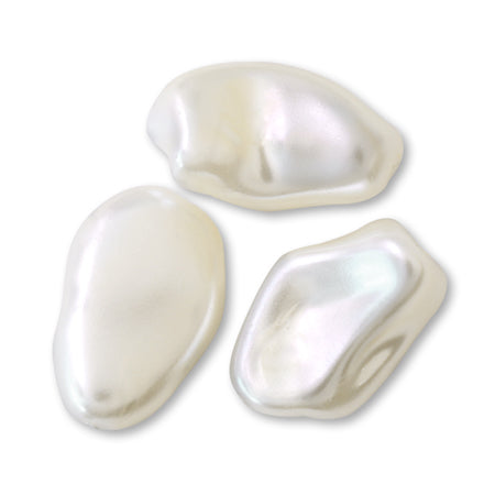 Resin pearl baroque beans 2 cream