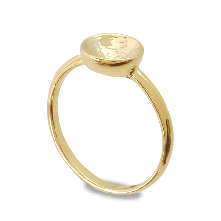 Ring stand with stone seat round gold