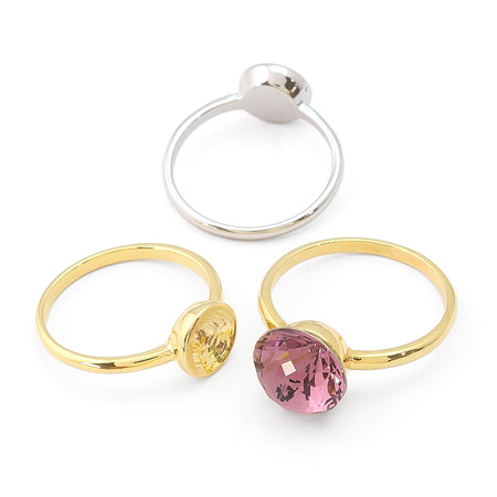 リング台 併用石座付 ラウンド ゴールド