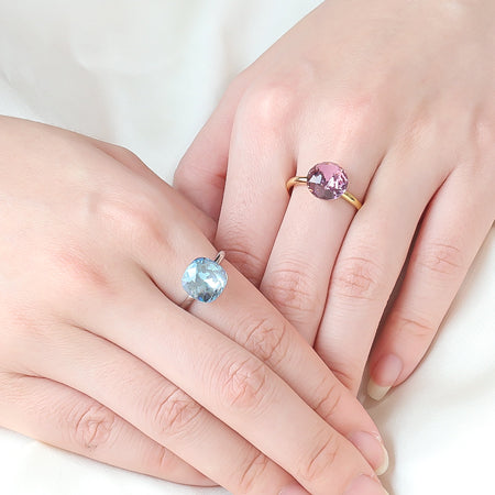 リング台 併用石座付 ラウンド ゴールド