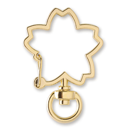 Keychain carabiner cherry blossom gold