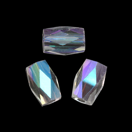 Glass cut beads rectangle crystal AB