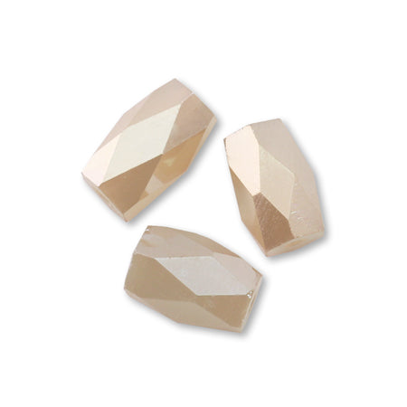 Glass cut beads rectangle beige