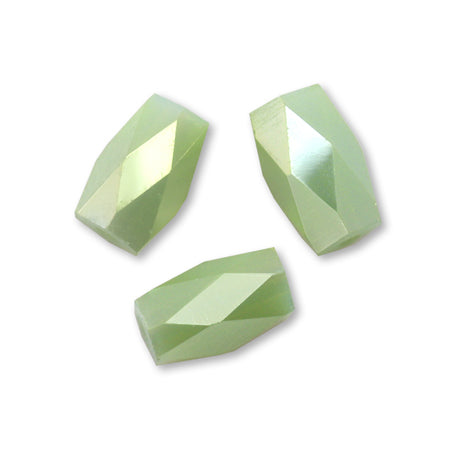 Glass cut beads rectangle Lt. Green