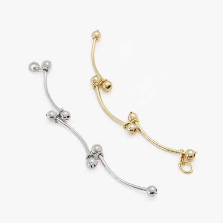Swing parts metal curve 3 frames rhodium color