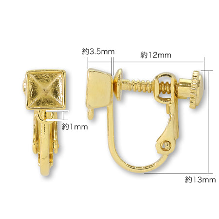 イヤリング ネジバネ 石座カン付