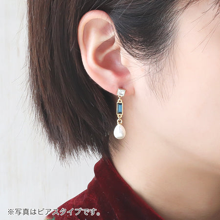 イヤリング ネジバネ 石座カン付