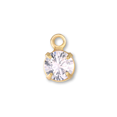 Charm cubic zirconia simple round gold