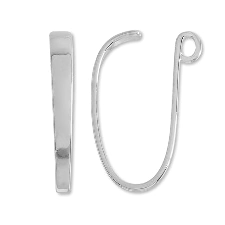 Ear hook with rhodium collar