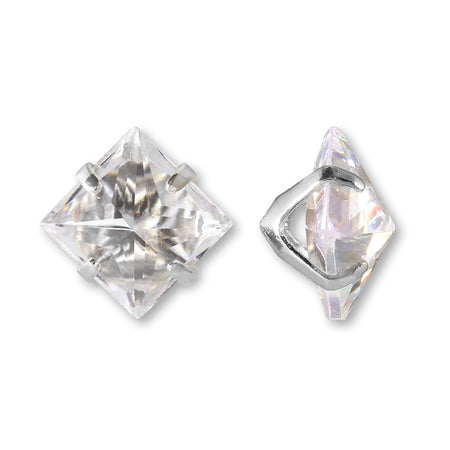 Cubic zirconia nail square clear/RC