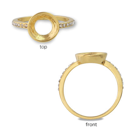 リング台 メレ石座付ラウンド2 #1088 SS39(約8mm) ゴールド