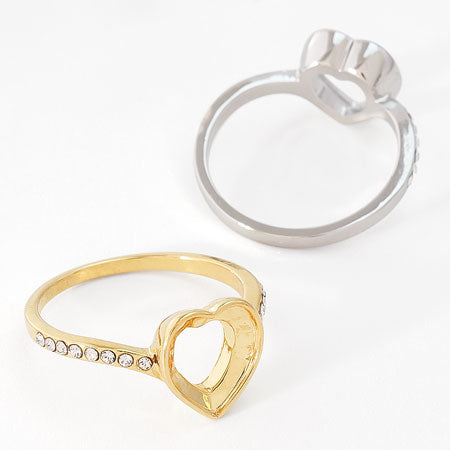 リング台 メレ石座付ハート2 #4884 8.8×8mm ゴールド