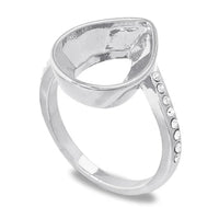 リング台 メレ石座付シズク #4320 14×10mm ロジウムカラー