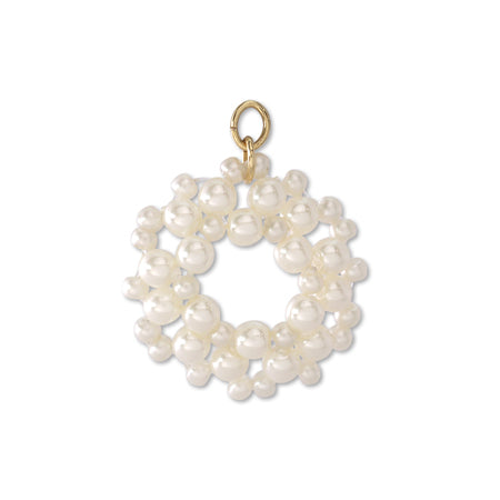Swing parts round knit pearl cream/G