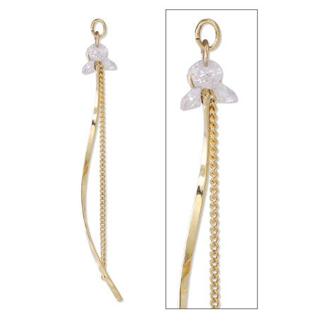 スウィングパーツ メタルスティックウェーブ CZラウンド クリスタル/G