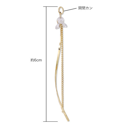 スウィングパーツ メタルスティックウェーブ CZラウンド クリスタル/G