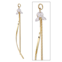 Swing part: Metal Stick Wave CZ Round Crystal/G
