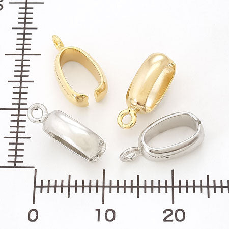 つなぎカン 甲丸 カン付 約3.6×6.4×10mm ロジウムカラー