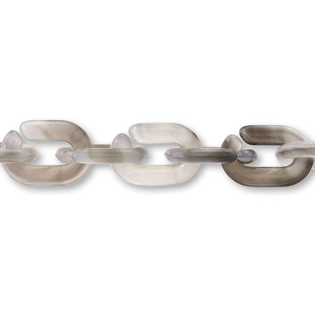 アクリルチェーン 小判 グレーマーブル