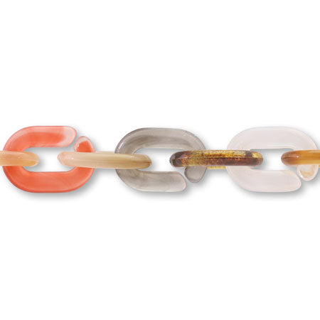 アクリルチェーン 小判 ブラウンミックス