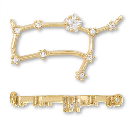 Charm Constellation 2 Gemini 2 rings Cubic Zirconia/RC