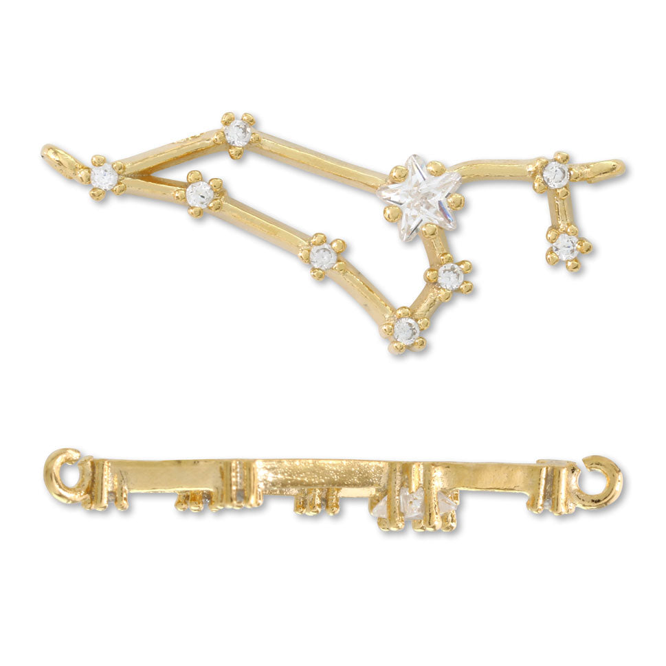 Charm Constellation 2 Leo 2 rings Cubic Zirconia/G