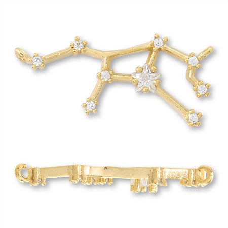 Charm Constellation 2 Virgo 2 rings Cubic Zirconia/RC