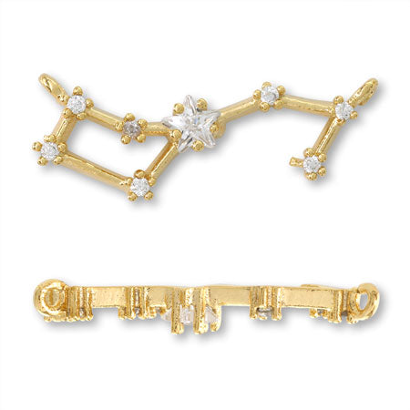 Charm Constellation 2 Scorpio 2 rings Cubic Zirconia/RC