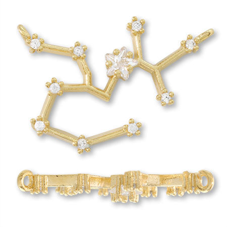 Charm Constellation 2 Sagittarius 2 rings Cubic Zirconia/RC