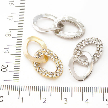 Combination metal parts Ring deformation 2 rows 2 Gold