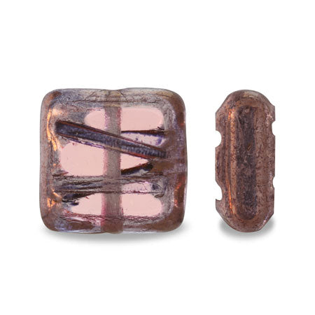 Czech Table Cut Square Line 2 Lt. Rose/B