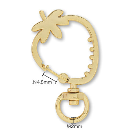 キーホルダー カラビナ いちご ゴールド