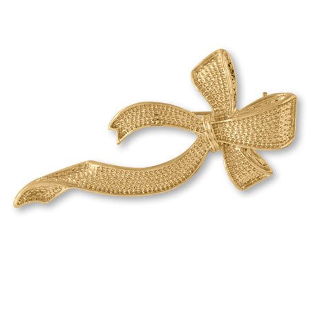 clay-base brooch-Ribbon, two-kan gold