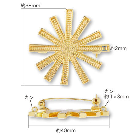 Clay, Brooch-Splash, two-cane gold.