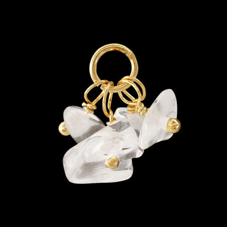 天然石 めがね留めフリンジチャーム サザレ クリスタル(天然)/G