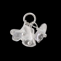 Natural stone glasses fastening fringe charm Sazare crystal (natural)/Silver plating