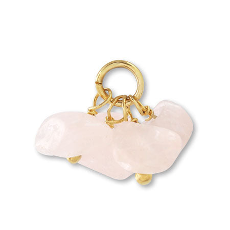 天然石 めがね留めフリンジチャーム サザレ ローズクォーツ(天然)/G