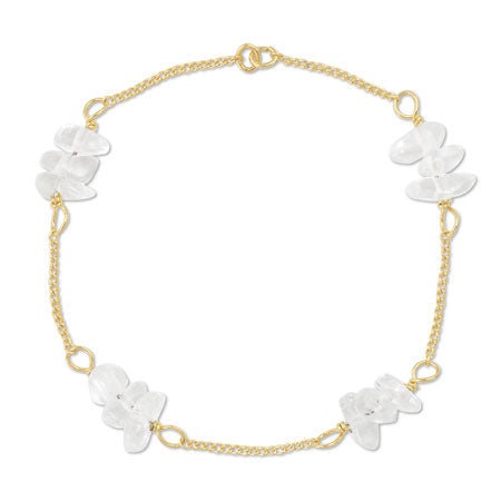 Natural stone glasses fastening chain Sazare crystal (natural)/g