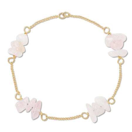 Natural stone glasses fastening chain Sazare Rose Quartz (natural)/G