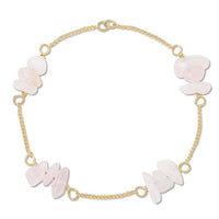 天然石 めがね留めチェーン サザレ ローズクォーツ(天然)/G