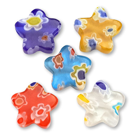 Milfiori Glass Flatster Mix: Approximated 10mm