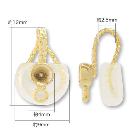 Wire clip with stone ring round gold