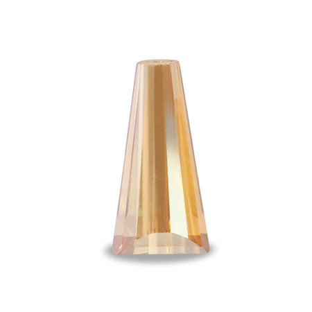 Glass cut bead tower Crystal Gold