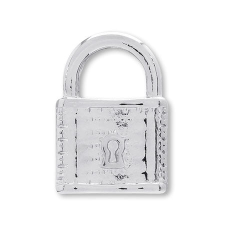Charm Padlock No.3 Rhodium Color