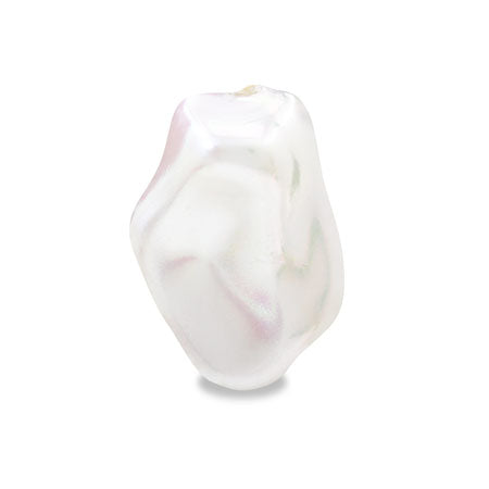 Resin Pearl Baroque Beans 4 White AB