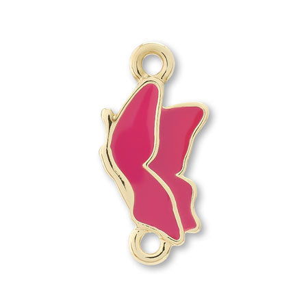 チャーム 蝶 フラット 2カン ブライトピンク/G